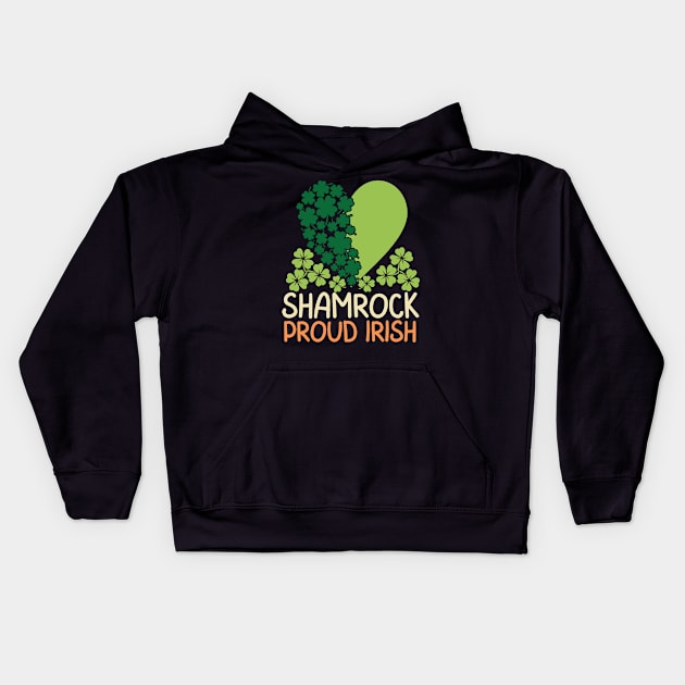 Shamrock proud irishman Kids Hoodie by Indiestyle